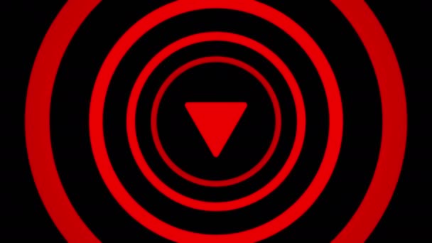 Flèche tombante entourée de cercles rouges illusion visuelle .