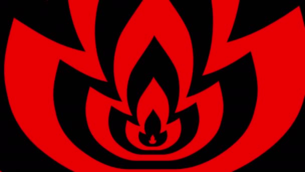 Símbolos desplazados de la llama rojo-negra — Vídeos de Stock