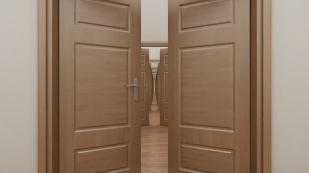 Pass enfilade with doors — Stock Video