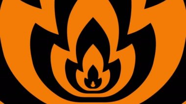 Turuncu-Siyah alev yaklaşmakta olan sembolleri