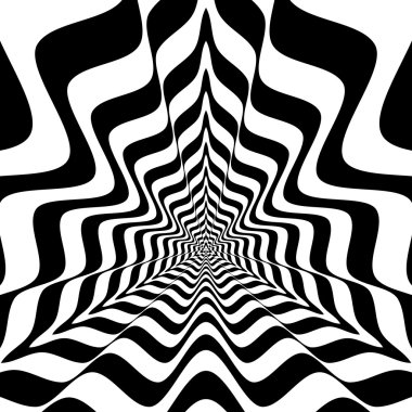 İçbükey dalgalar ile soyut üçgenler