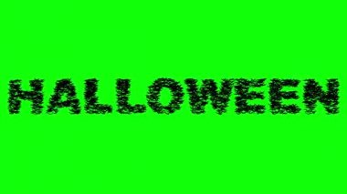 Kuşlar önlü bir sürü yeşil ekranda kelime halloween - şekillendirme. 4 k animasyon