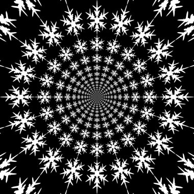 Konsantrik, soyut semboller, kar taneleri - optik, görsel yanılsama