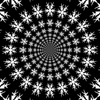 Konsantrik, soyut semboller, kar taneleri - optik, görsel yanılsama
