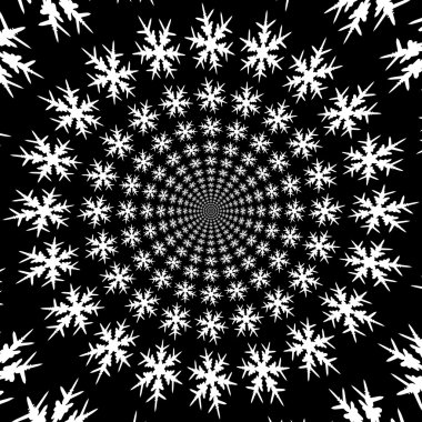Konsantrik, soyut semboller, kar taneleri - optik, görsel yanılsama