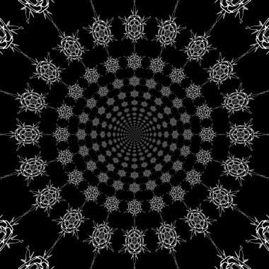 Konsantrik, soyut semboller, kar taneleri - optik, görsel yanılsama