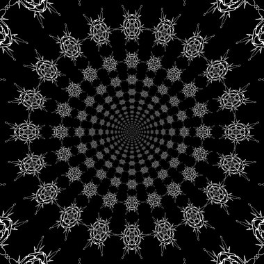 Konsantrik, soyut semboller, kar taneleri - optik, görsel yanılsama