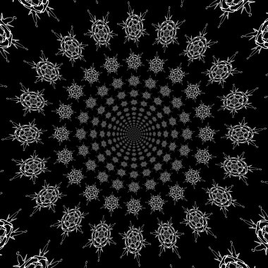 Konsantrik, soyut semboller, kar taneleri - optik, görsel yanılsama