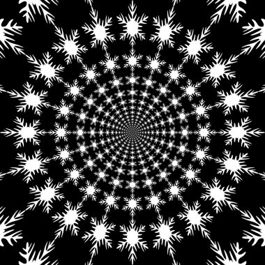 Konsantrik, soyut semboller, kar taneleri - optik, görsel yanılsama