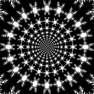 Konsantrik, soyut semboller, kar taneleri - optik, görsel yanılsama