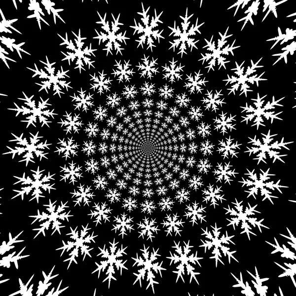 Concentric, abstract symbols, snowflakes - optical, visual illusion — Stock Photo, Image