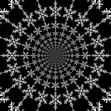 Konsantrik, soyut semboller, kar taneleri - optik, görsel yanılsama.