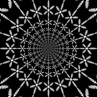 Konsantrik, soyut semboller, kar taneleri - optik, görsel yanılsama.