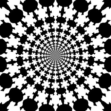 Konsantrik, soyut semboller, kar taneleri - optik, görsel yanılsama.