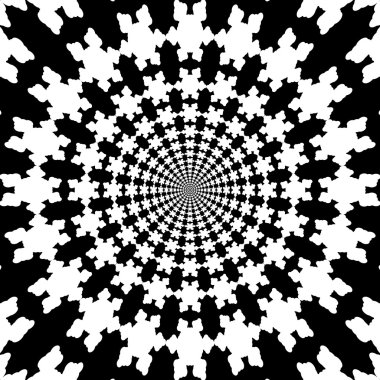 Konsantrik, soyut semboller, kar taneleri - optik, görsel yanılsama.