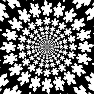 Konsantrik, soyut semboller, kar taneleri - optik, görsel yanılsama.