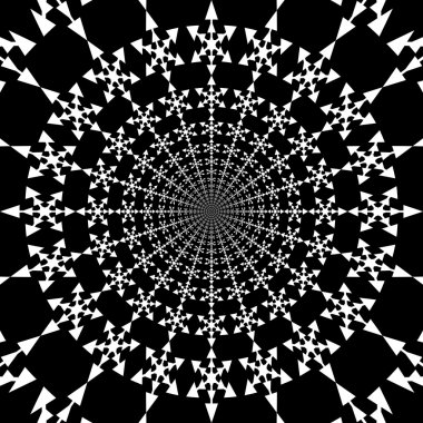 Konsantrik, soyut semboller, kar taneleri - optik, görsel yanılsama.