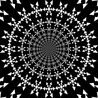 Konsantrik, soyut semboller, kar taneleri - optik, görsel yanılsama.