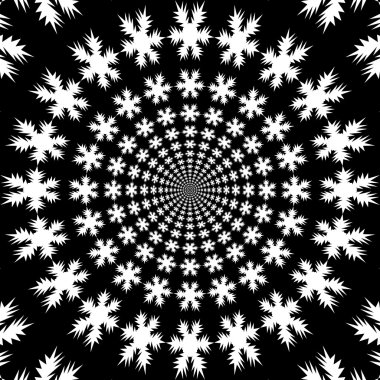 Konsantrik, soyut semboller, kar taneleri - optik, görsel yanılsama.