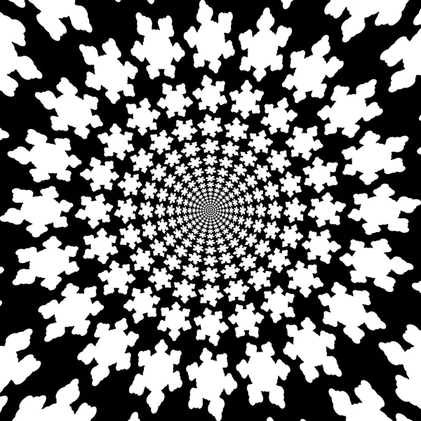 Simboli concentrici, astratti, fiocchi di neve - illusione ottica, visiva . — Foto Stock