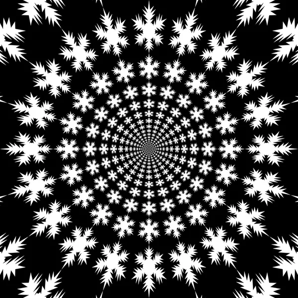 Concentric, abstract symbols, snowflakes - optical, visual illusion. — Stock Photo, Image