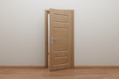 Enfilade, iç kapı açık.