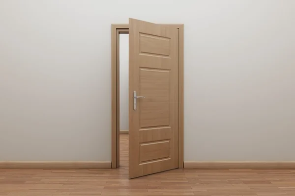 Enfilade, iç kapı açık.