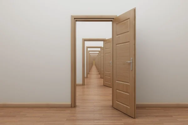 Enfilade, abre la puerta al interior. . — Foto de Stock