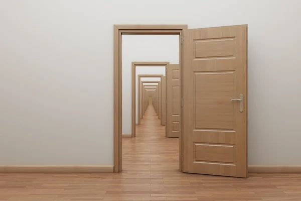 Enfilade, abre la puerta al interior. . — Foto de Stock