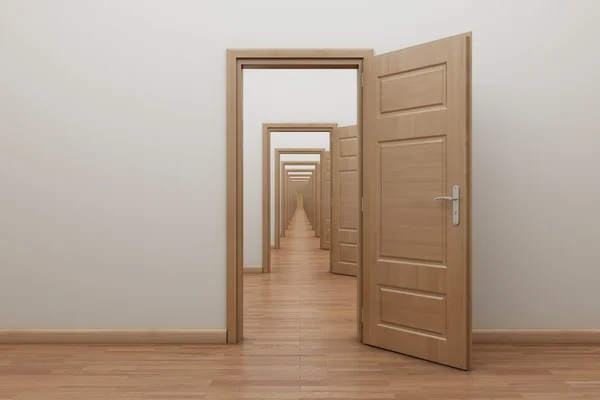 Enfilade, open the door to the inside. — Stock Photo, Image