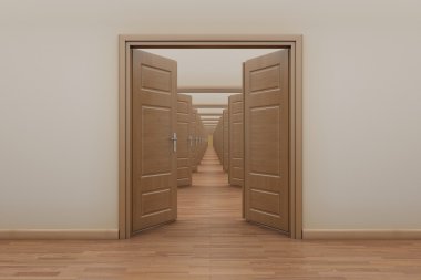 Enfilade, kapıları dışında açma.