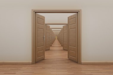 Enfilade, kapıları dışında açma.