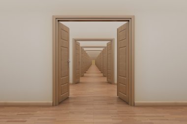 Enfilade, kapıları dışında açma.