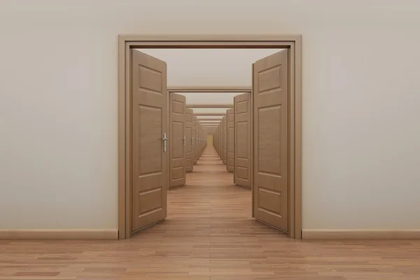 Enfilade, kapıları dışında açma. — Stok fotoğraf