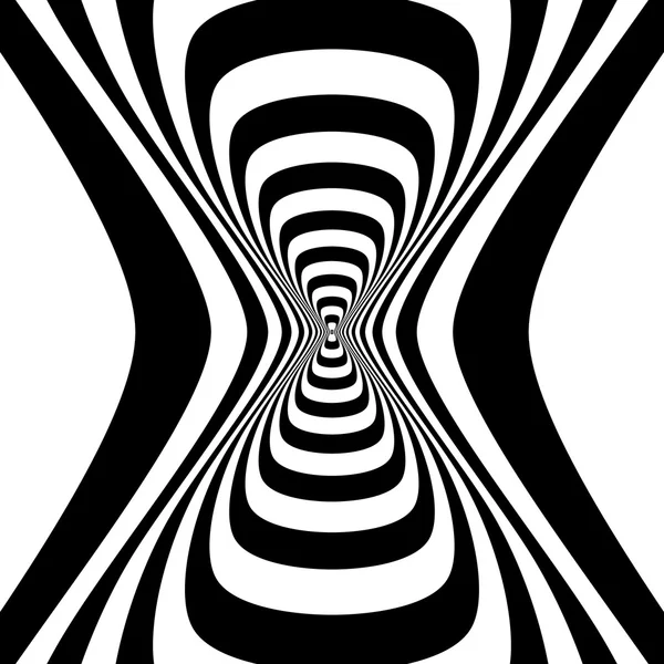 Soustředné symbol, přesýpací hodiny - optické, vizuální iluze — Stock fotografie