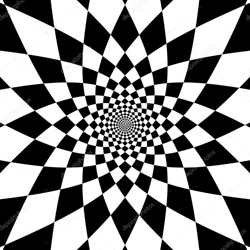 Concentric abstract symbol, rhomb - optical, visual illusion