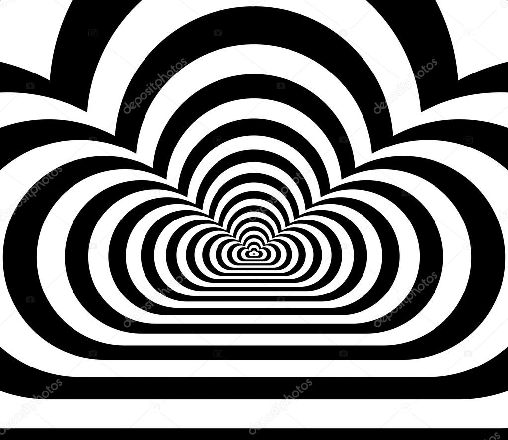 Concentric abstract symbol, cloud  - optical, visual illusion