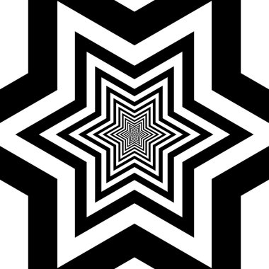 Konsantrik yaklaşmakta olan Star of David - optik, görsel yanılsama