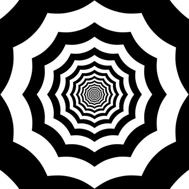 Konsantrik yaklaşmakta olan örümcek ağı