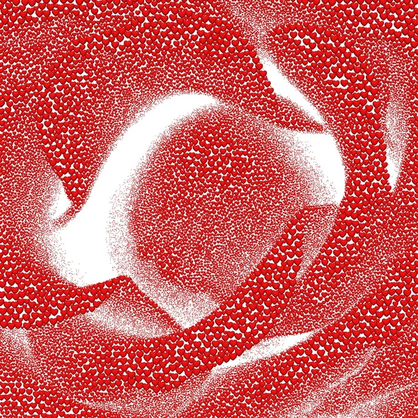 พื้นหลังวันวาเลนไทน์กับหัวใจ กุหลาบที่เกิดขึ้นจาก 1500,000 หัวใจสีแดงบนพื้นหลังสีขาว . — ภาพถ่ายสต็อก