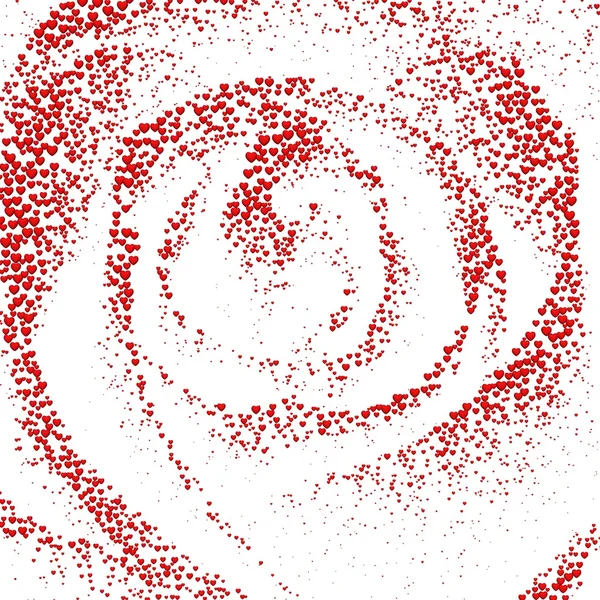 Valentines fond de fête avec des cœurs. Rose monochrome, formée de 20.000 cœurs rouges sur fond blanc . — Photo