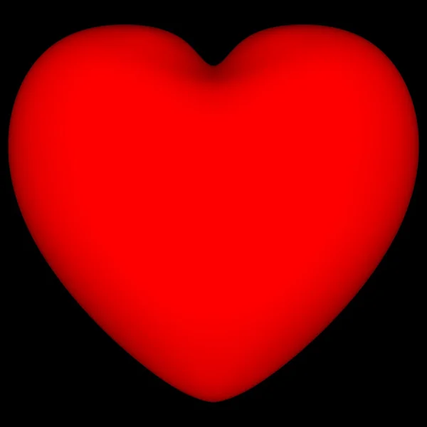 Stort rött hjärta han är en svart bakgrund. — Stockfoto
