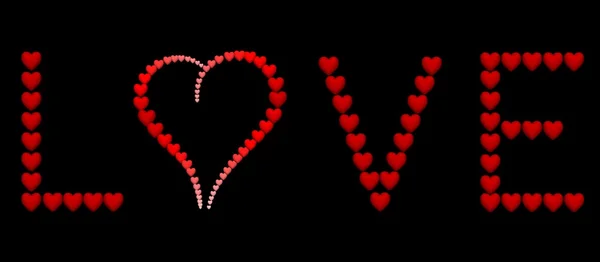 Ich liebe deine Kunst. das Wort Liebe, buchstabiert in roten Herzen und mit einem Herzen. lizenzfreie Stockfotos