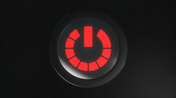 Red glowing power icon button — Stock Photo, Image