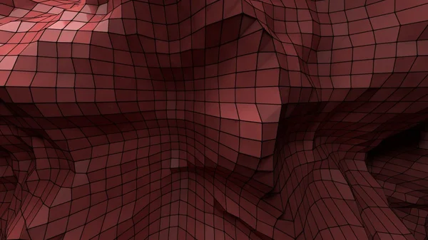 3D pozadí abstraktní červená plastová plexus — Stock fotografie