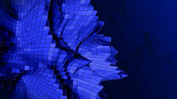 3D pozadí abstraktní modré plastové plexus — Stock fotografie