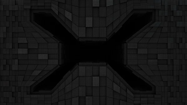 Чорний футуристичний космічний тунель вхід — стокове фото