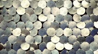 Çizilmiş Metal yuvarlak soyut fütüristik arkaplan, 3D resimleme