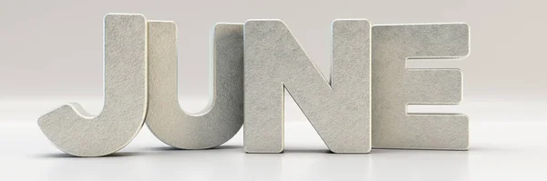 Junho Mês Civil Letras Metal Ilustração Renderização — Fotografia de Stock