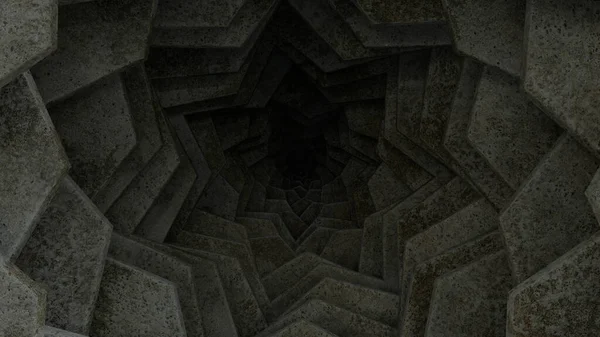 Темний Бетонний Тунель Веде Темряві Ілюстрація Рендеринга Концепція Депресії — стокове фото